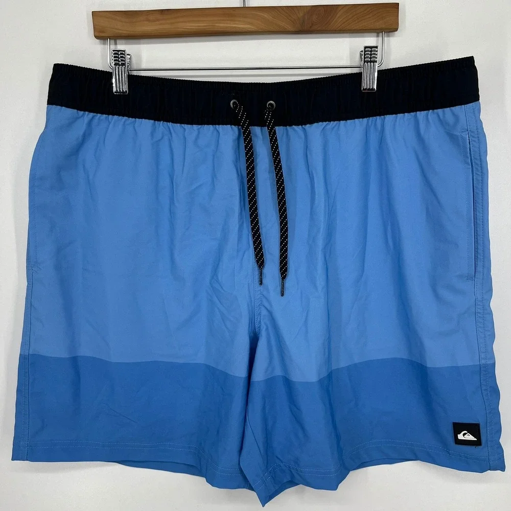 Quiksilver‎ Mens Swim Trunks Blue Colorblock Board Shorts Size XL